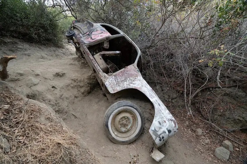 A cool vintage car wreck