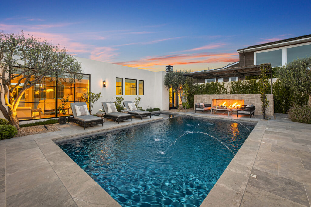 Courtyard and pool at Monarch Bay luxury home