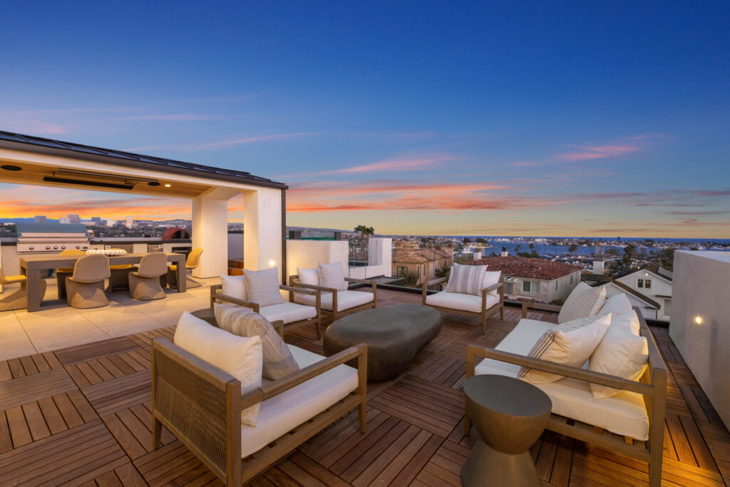 Ocean view from luxury home roof deck in Newport Beach