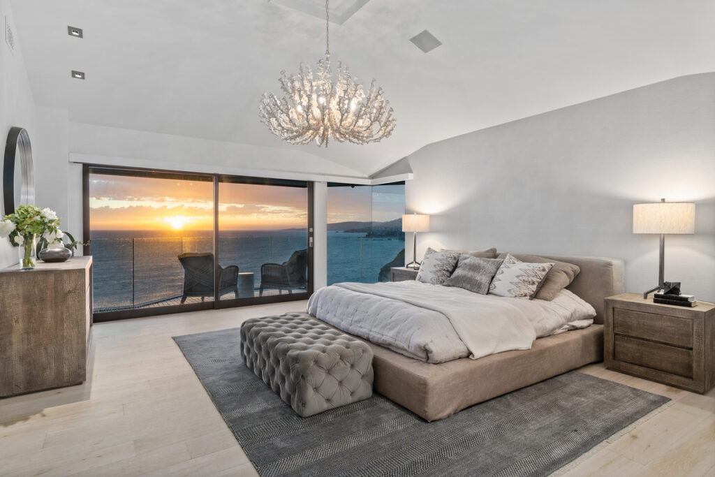 Wake up to ocean views in the bedroom of your luxury home for sale in Laguna Beach by the best real estate agents