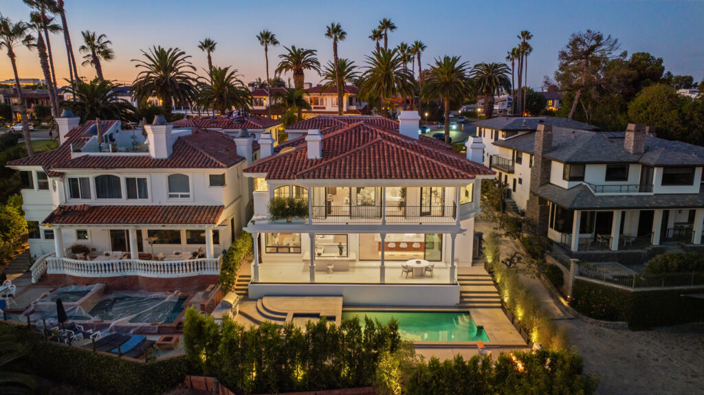 Rear of Newport Beach luxury home value sold by top local Realtor Agents Stavros Group