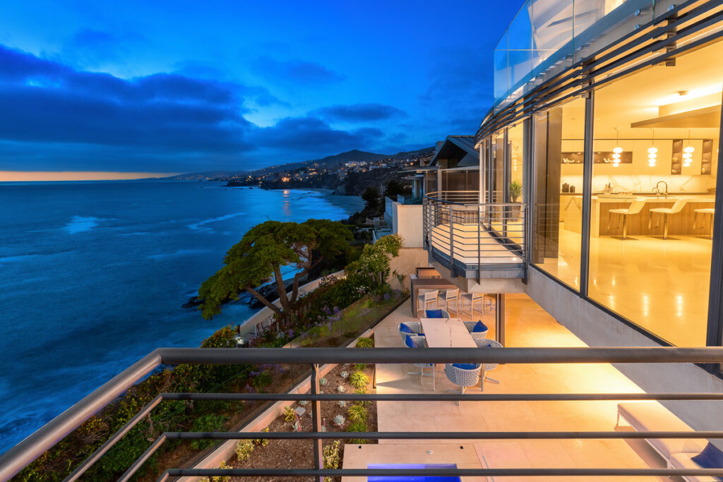 Balcony of luxury home in Laguna Beach sold by top local realtor agents the Stavros Group