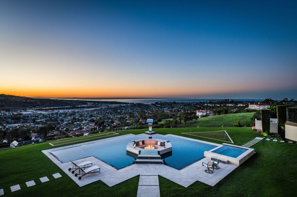 Pool in the hills of Orange County with huge luxury ocean views by top agents