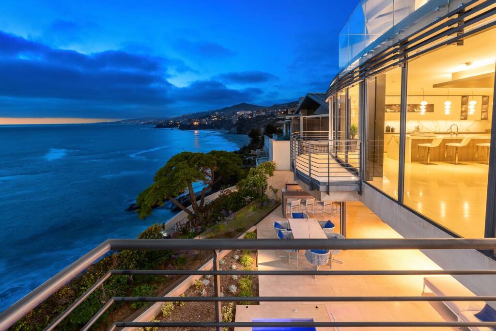 Balconies of luxury blufftop home sold to 2026 luxury buyer profile by top OC realtors Andy Stavros Group