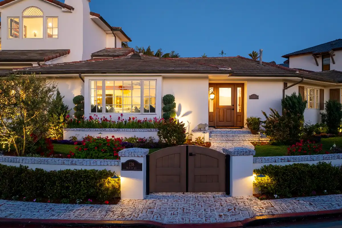 Front gate of luxury home security at a real estate property in Emerald Bay, Laguna Beach sold by the best realtors Andy Stavros Group