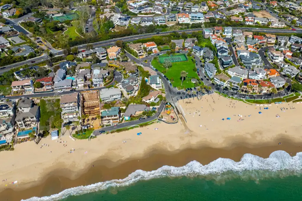 Aerial view of luxury homes in Laguna Beach to sell your home with the best local realtor agents Andy Stavros Group