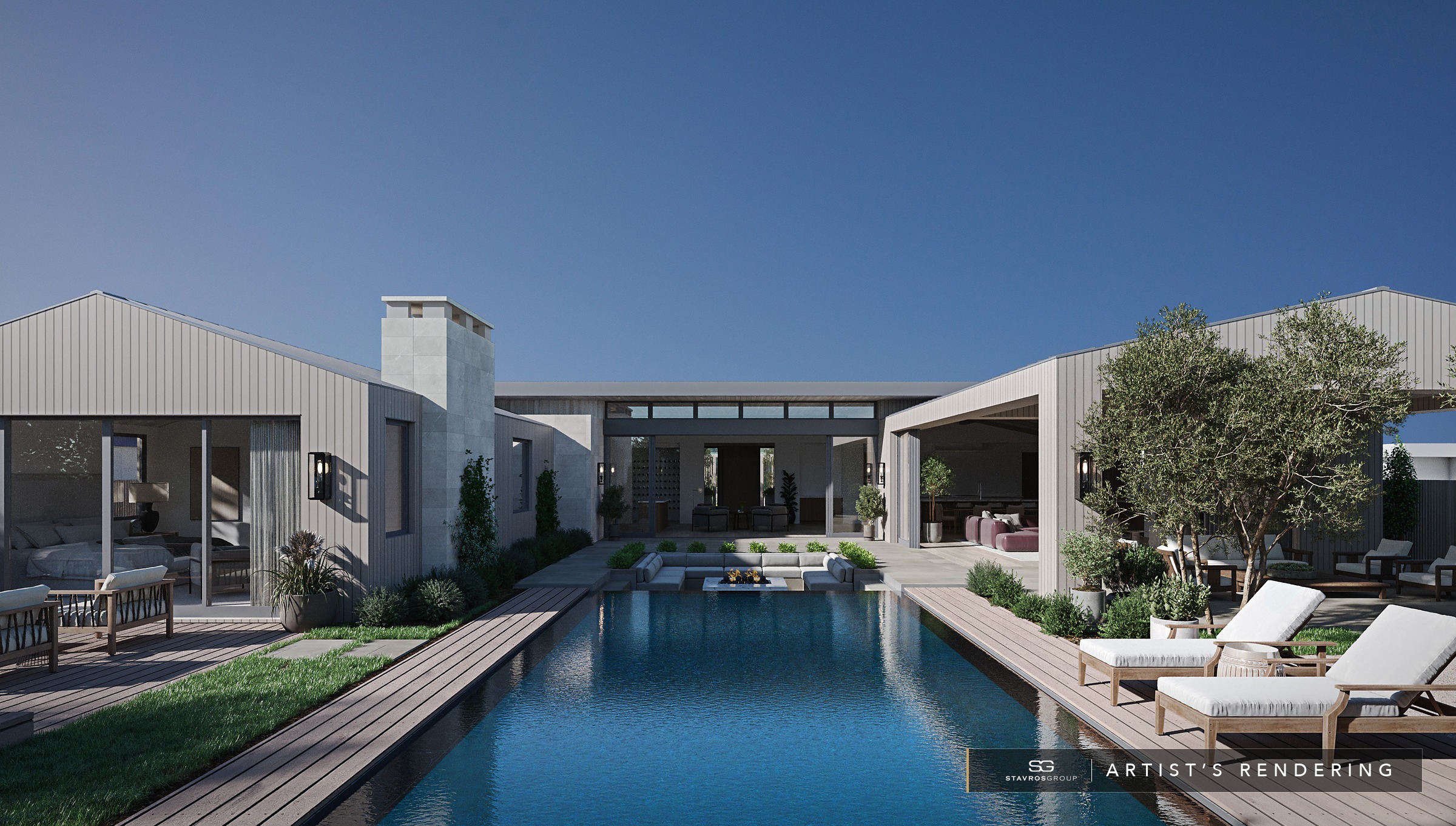 144 Monarch Bay Drive, rendering of the approved design by Brandon Architects, rear center view
